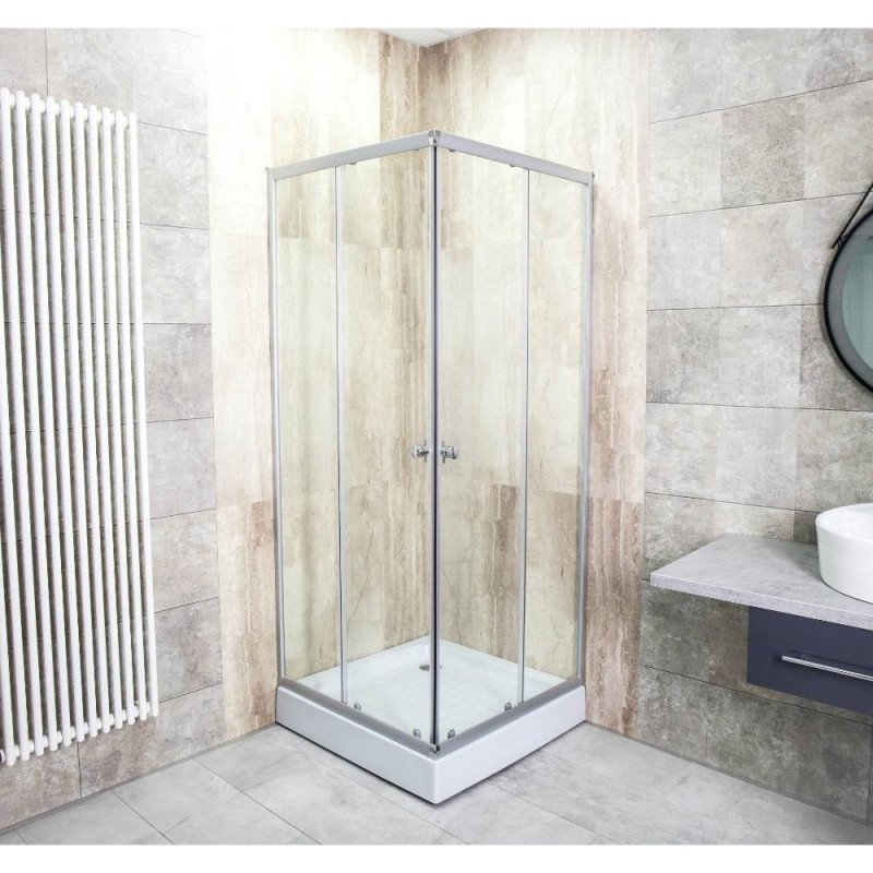 Cabina de dus Sanotechnik , patrata, sticla 4 mm, 90 X 90 x 193 cm