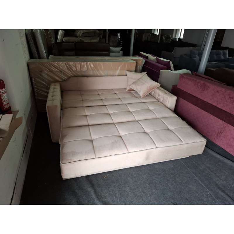 Canapea Extensibilă Tip Pat Crem-Cafeniu