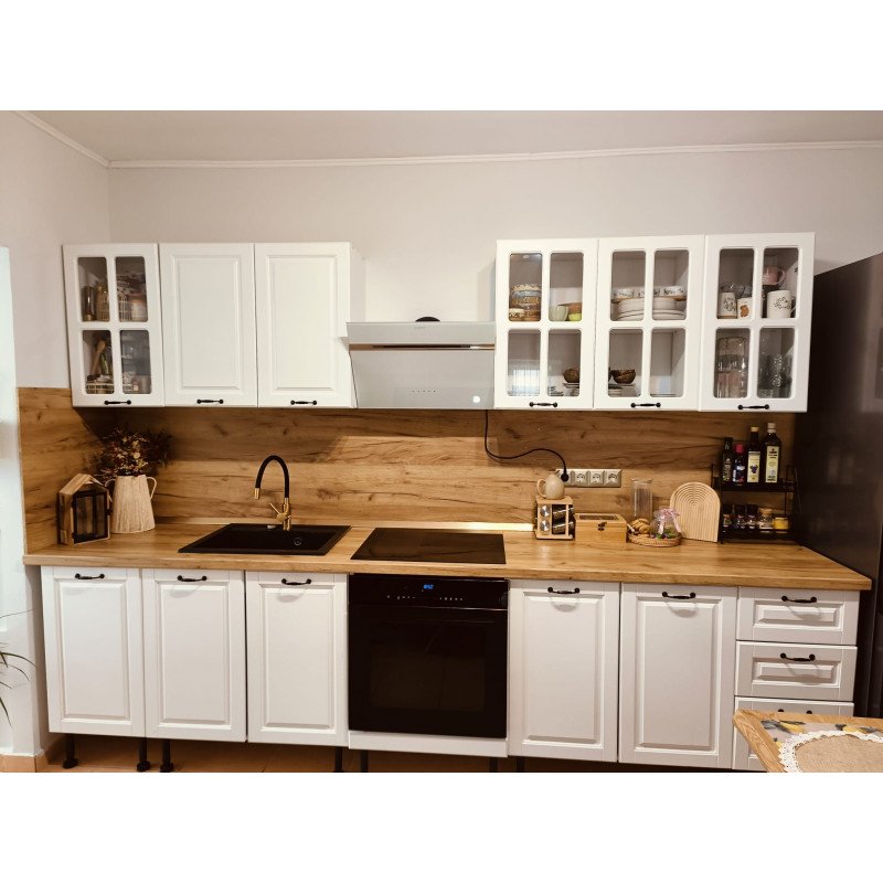 Mobila bucatarie alb square MDF - 300cm