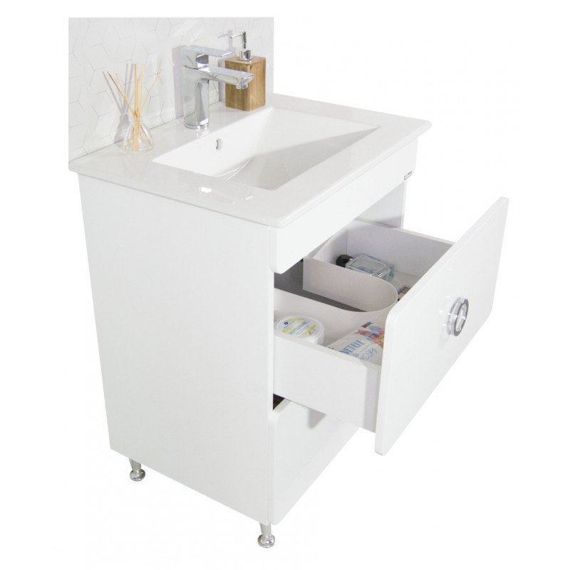 Mobilier Baie MDF și lavoar,Sertare, 60cm, Alb