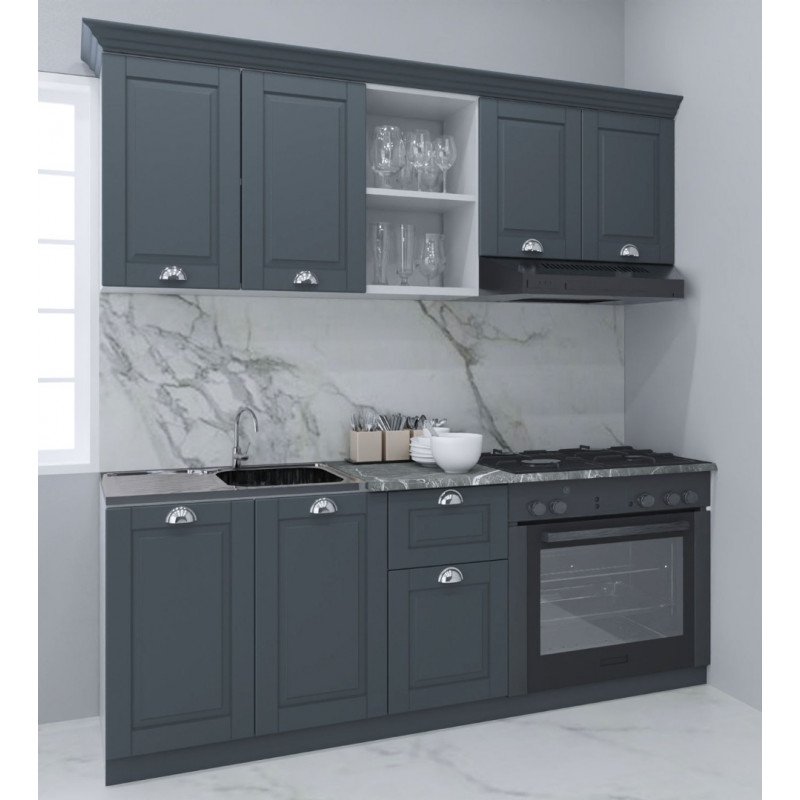 Mobilier Bucătărie MDF Set Square 180cm Antracit